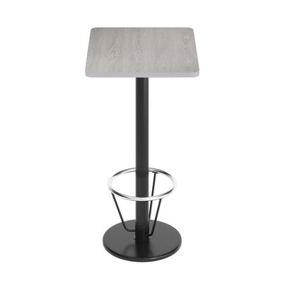 Flash Furniture Stiles Laminate Dining Table with Round Base and Footring, 30"D x 24"W, Gray (XUGY2430TR18B3F)