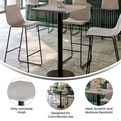 Flash Furniture Stiles Laminate Dining Table with Round Base, 30"D x 24"W, Gray (XUGY2430TR18B)