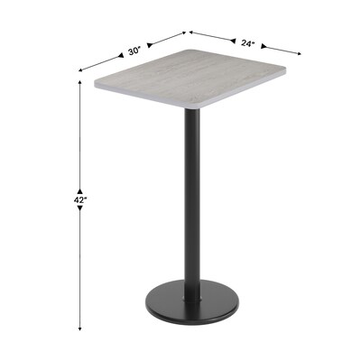 Flash Furniture Stiles Laminate Dining Table with Round Base, 30"D x 24"W, Gray (XUGY2430TR18B)