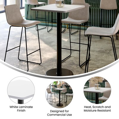 Flash Furniture Stiles Laminate Dining Table with Round Base, 30"D x 24"W, White (XUWH2430TR18B)