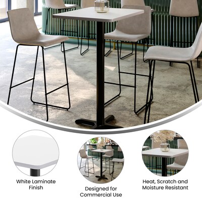 Flash Furniture Stiles Laminate Dining Table with X Base, 30"D x 24"W, White (XUWH2430T2222B)