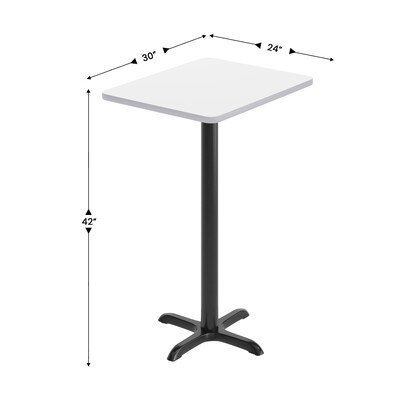 Flash Furniture Stiles Laminate Dining Table with X Base, 30"D x 24"W, White (XUWH2430T2222B)