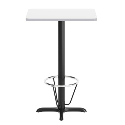 Flash Furniture Stiles Laminate Dining Table with X Base and Footring, 30"D x 24"W, White (XUWH2430T22B3F)