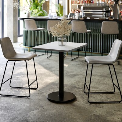 Flash Furniture Graniss Laminate Dining Table with Round Base, 30D x 24W, White (XUWH2430TR18)