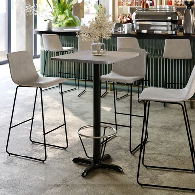 Flash Furniture Stiles Laminate Dining Table with X Base and Footring, 30D x 24W, Gray (XUGY2430T22B3F)