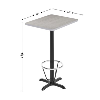 Flash Furniture Stiles Laminate Dining Table with X Base and Footring, 30"D x 24"W, Gray (XUGY2430T22B3F)