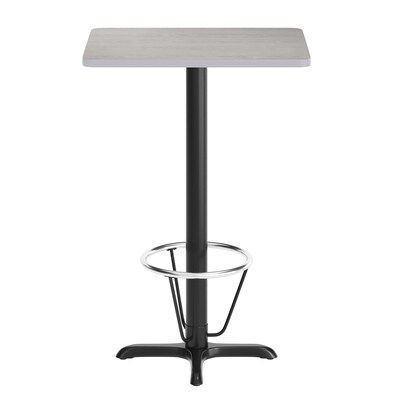 Flash Furniture Stiles Laminate Dining Table with X Base and Footring, 30"D x 24"W, Gray (XUGY2430T22B3F)