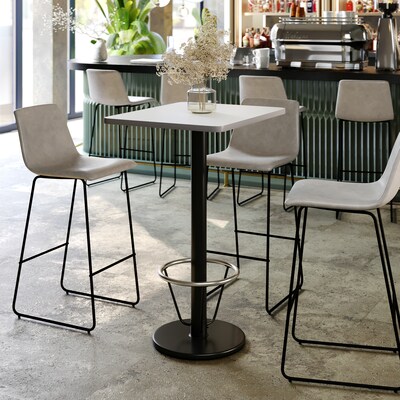 Flash Furniture Stiles Laminate Dining Table with Round Base and Footring, 30D x 24W, White (XUWH2430TR18B3F)