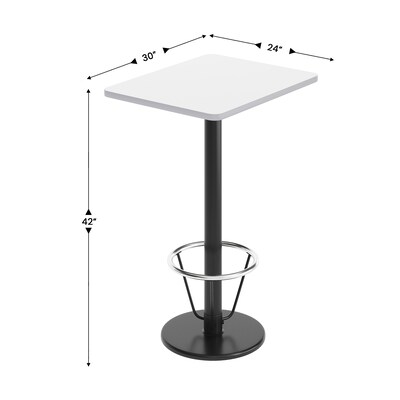 Flash Furniture Stiles Laminate Dining Table with Round Base and Footring, 30"D x 24"W, White (XUWH2430TR18B3F)
