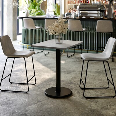 Flash Furniture Graniss Laminate Dining Table with Round Base, 30D x 24W, Gray (XUGY2430TR18)