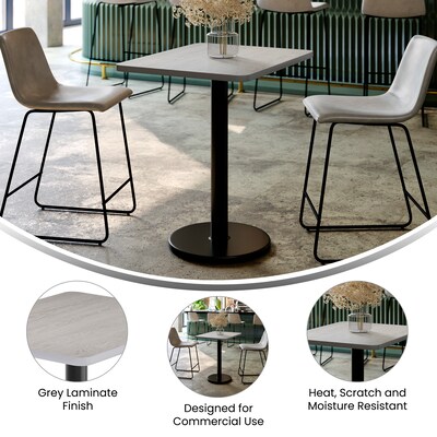 Flash Furniture Graniss Laminate Dining Table with Round Base, 30"D x 24"W, Gray (XUGY2430TR18)