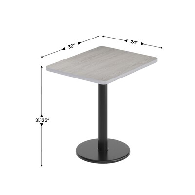 Flash Furniture Graniss Laminate Dining Table with Round Base, 30"D x 24"W, Gray (XUGY2430TR18)
