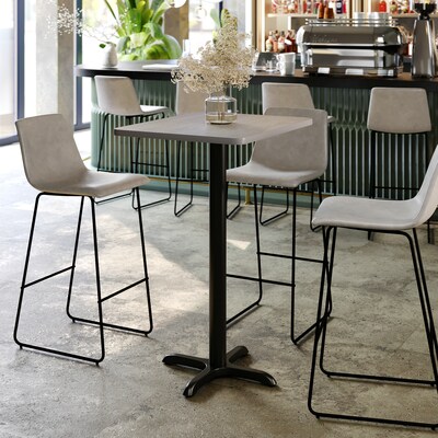 Flash Furniture Stiles Laminate Dining Table with X Base, 30D x 24W, Gray (XUGY2430T2222B)