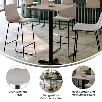 Flash Furniture Stiles Laminate Dining Table with X Base, 30"D x 24"W, Gray (XUGY2430T2222B)