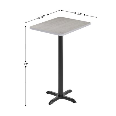 Flash Furniture Stiles Laminate Dining Table with X Base, 30"D x 24"W, Gray (XUGY2430T2222B)