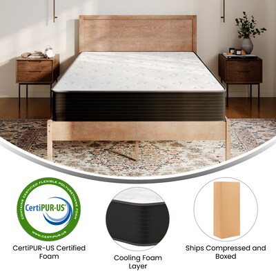 Flash Furniture Dream 10" Pocket Spring Hybrid Mattress, Full Mattress in a Box (BSE230PRF10CBK)