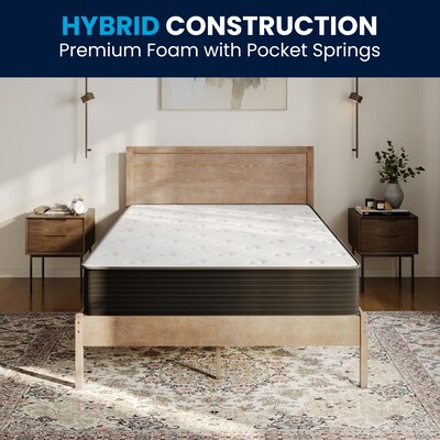 Flash Furniture Dream 10" Pocket Spring Hybrid Mattress, Full Mattress in a Box (BSE230PRF10CBK)