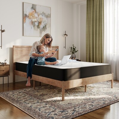 Flash Furniture Dream 10" Pocket Spring Hybrid Mattress, Queen Mattress in a Box (BSE230PRQ10CBK)