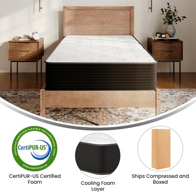 Flash Furniture Dream 10" Pocket Spring Hybrid Mattress, Twin Mattress in a Box (BSE230PRT10CBK)