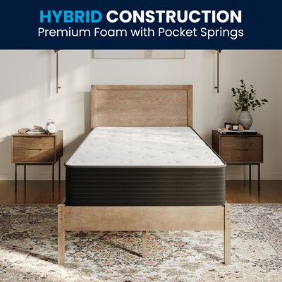Flash Furniture Dream 10" Pocket Spring Hybrid Mattress, Twin Mattress in a Box (BSE230PRT10CBK)