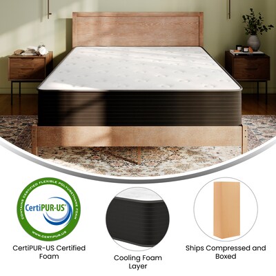 Flash Furniture Dream 12" Pocket Spring Hybrid Mattress, Queen Mattress in a Box (BSE230PRQ12CBK)
