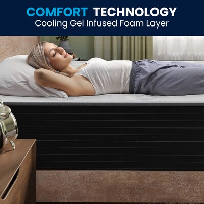 Flash Furniture Dream 12" Pocket Spring Hybrid Mattress, Queen Mattress in a Box (BSE230PRQ12CBK)