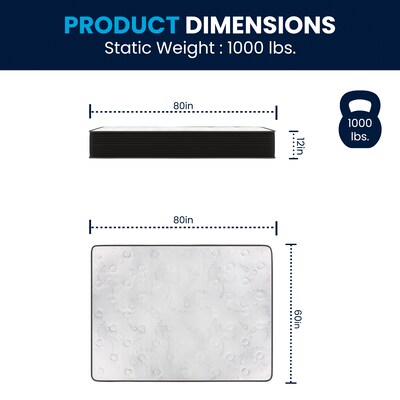 Flash Furniture Dream 12" Pocket Spring Hybrid Mattress, Queen Mattress in a Box (BSE230PRQ12CBK)