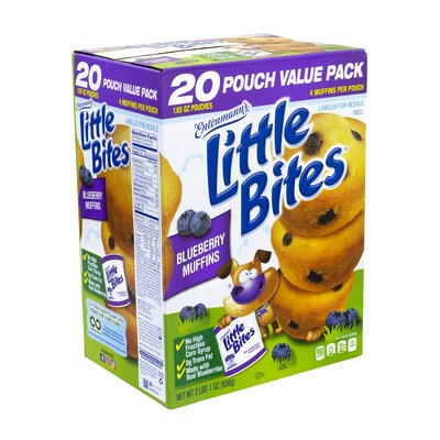 Entenmanns Little Bites Blueberry Muffins, 33 oz., 20/Pack (900-00137)