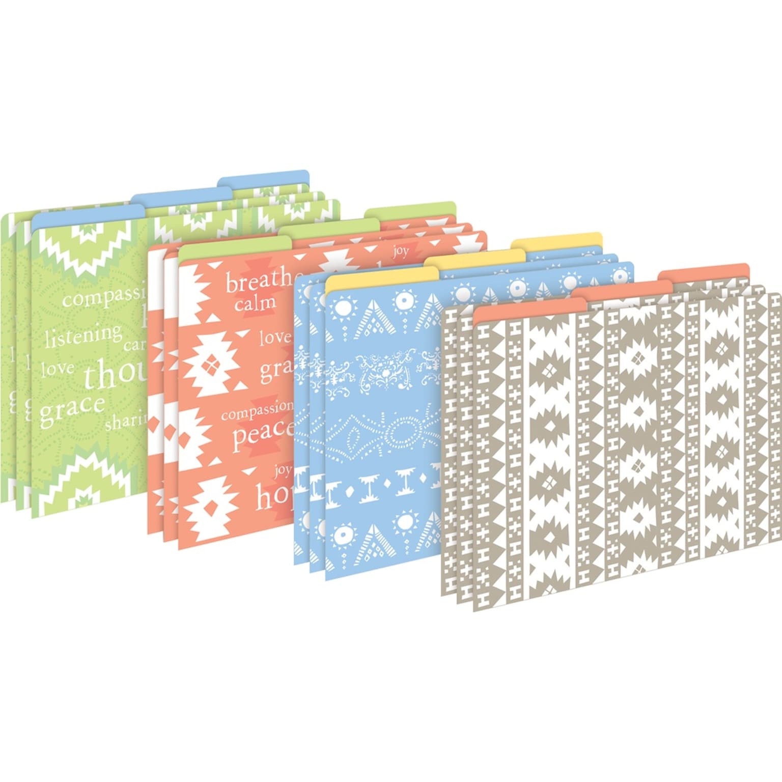 Barker Creek Thoughtfulness File Folder, 1/3-Cut Tab, Letter Size, Assorted Colors, 12/Pack (BC1307)