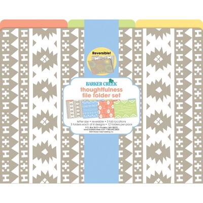 Barker Creek Thoughtfulness File Folder, 1/3-Cut Tab, Letter Size, Assorted Colors, 12/Pack (BC1307)