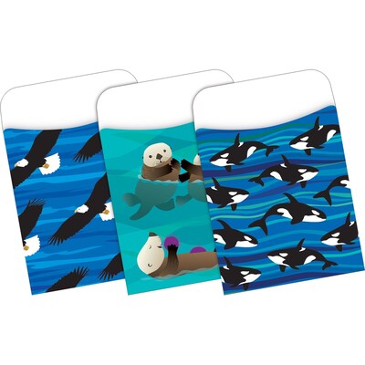 Barker Creek Sea & Sky Peel & Stick Library Pockets, 5.125 x 3.5, 30/Pack (1277)