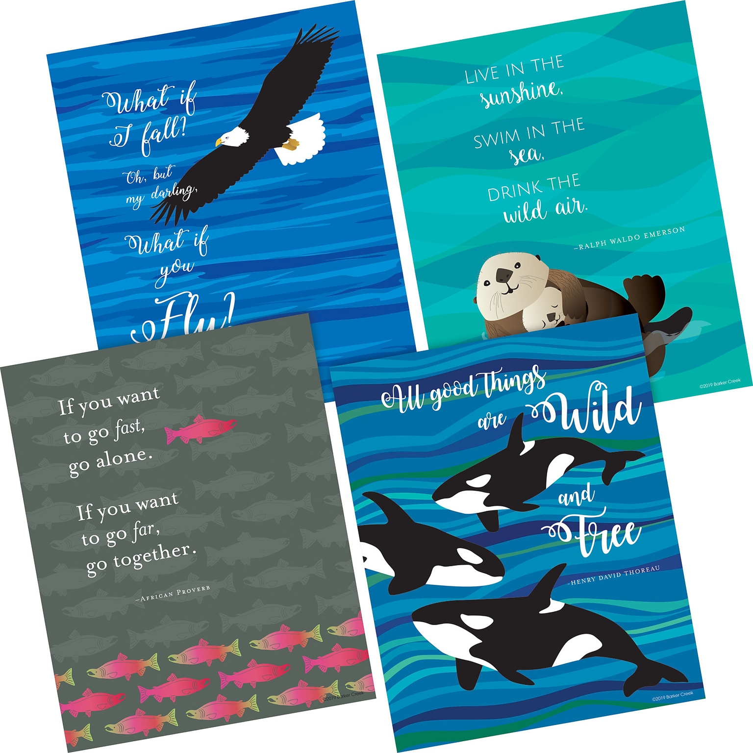 Barker Creek What if You Fly Art Print Set 8 x 10, Multi-Design, 4/set (BC3107)