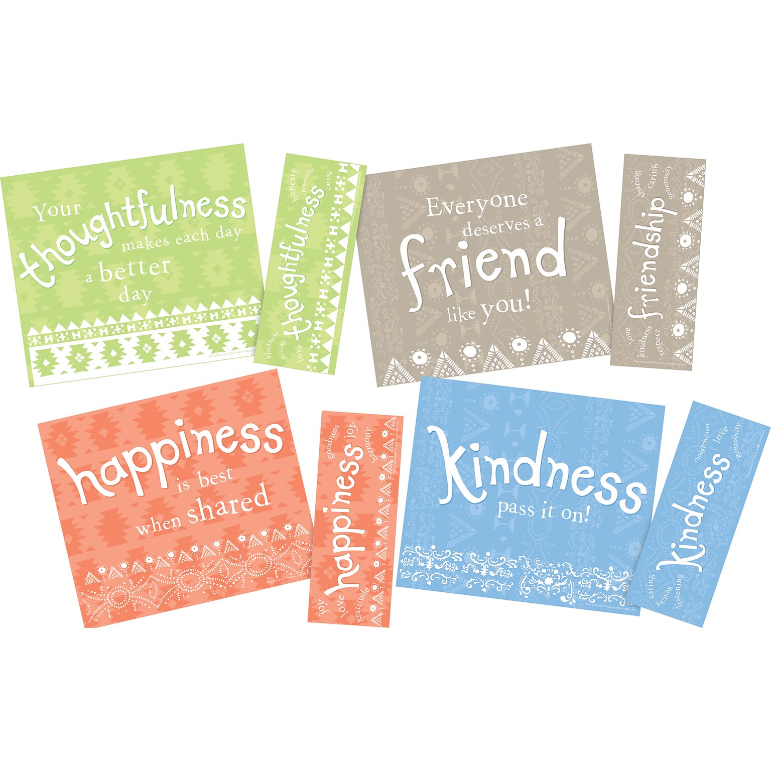 Barker Creek Celebrate Thoughtfulness Recognition Awards & Bookmarks Set, 8.5 x 5.5”, Multicolored, 120/Set (BC3866)