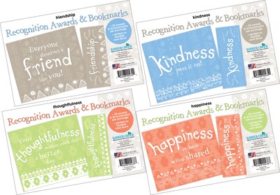 Barker Creek Celebrate Thoughtfulness Recognition Awards & Bookmarks Set, 8.5 x 5.5”, Multicolored, 120/Set (BC3866)