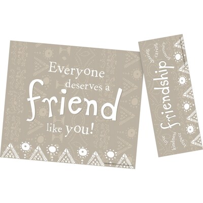 Barker Creek Friendship Award & Bookmark Set, Soft Gray, 30/Pack (BC434)