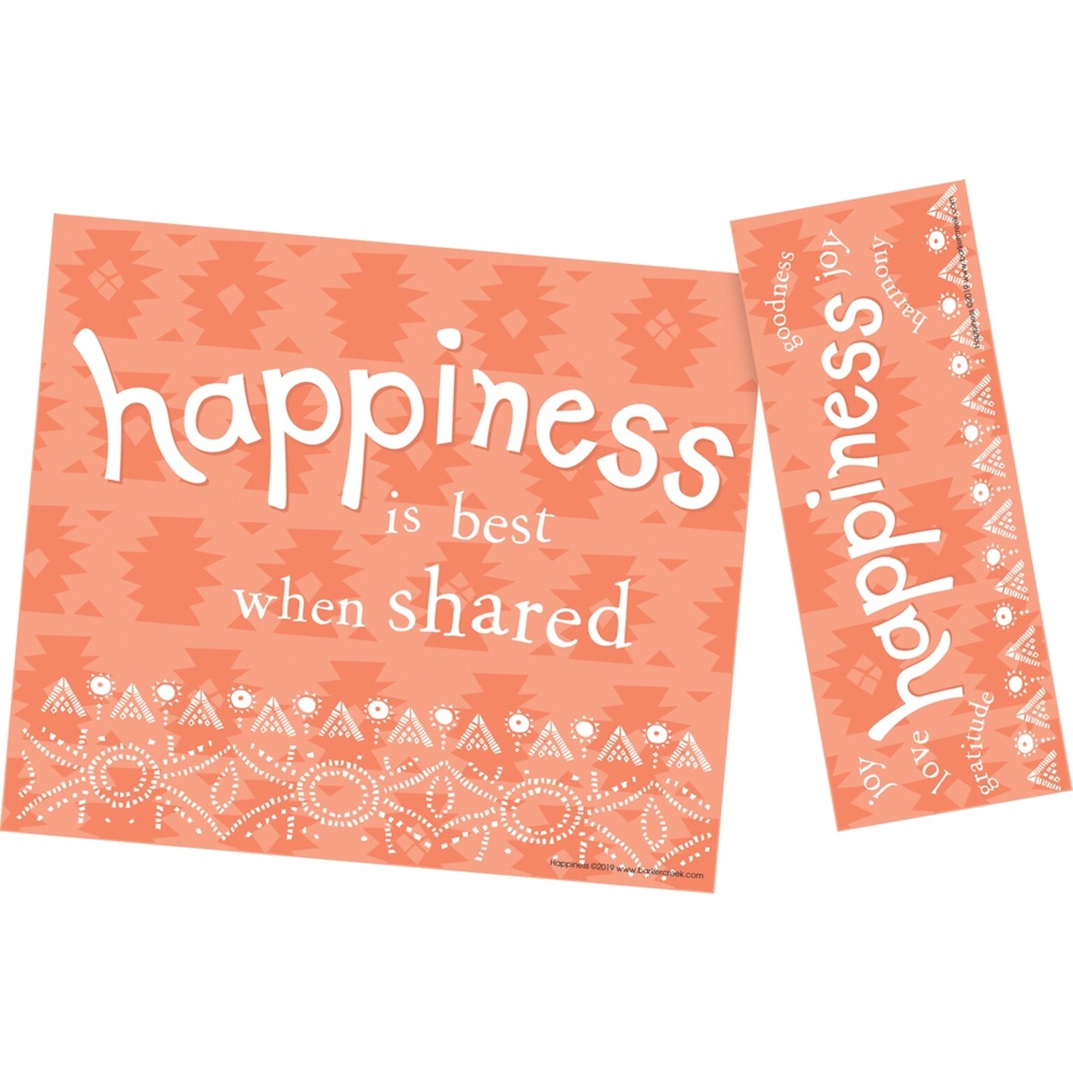 Barker Creek Happiness Award & Bookmark Set, Peach, 30/Pack (BC436)