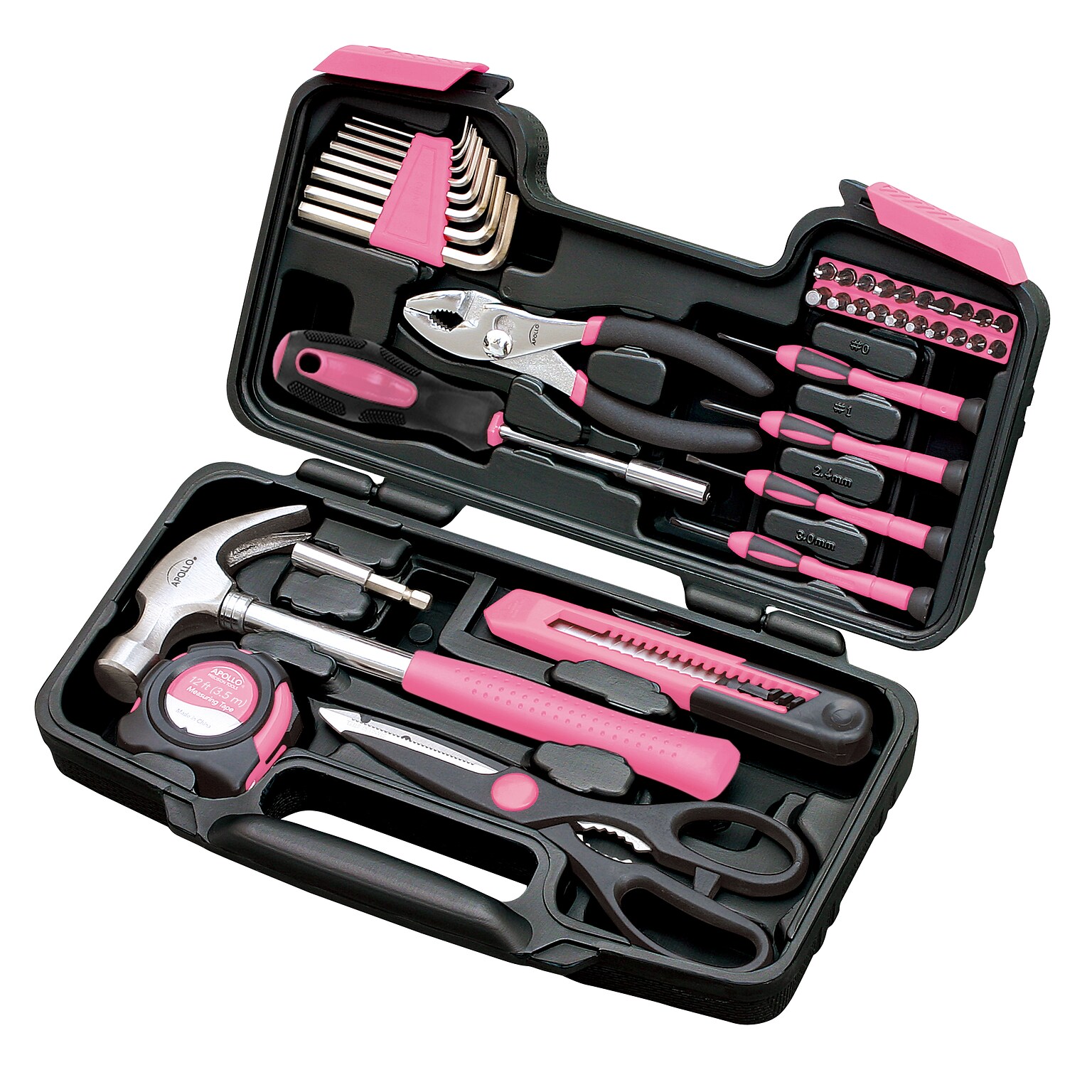 Apollo Tools General Tool Set Pink, 39 Piece