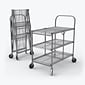 Luxor 3-Shelf Metal Mobile Utility Cart with Swivel Wheels, Chrome (WSCC-3)