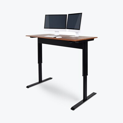 Luxor Furniture 56 Pneumatic Adjustable Desk, Teak Top (SPN56F-BK/TK)