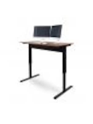 Luxor Furniture 56 Pneumatic Adjustable Desk, Teak Top (SPN56F-BK/TK)