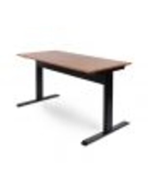 Luxor Furniture 56" Pneumatic Adjustable Desk, Teak Top (SPN56F-BK/TK)