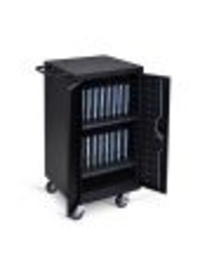 Luxor 187 Laptop Chromebook Charging Cart, Black (LLTP18-B)