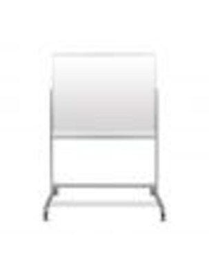 Luxor Double Sided Mobile Magnetic Glass Marker Board, Aluminum, 48x36 (MMGB4836)