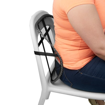 Mind Reader Mesh Lumbar Support Adjustable Breathable Cushion, Fits All Types of Chairs, Car Seats,
