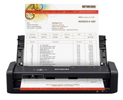 Epson ES-300WR Wireless Duplex Mobile Receipt & Document Scanner, Auto Doc Feeder