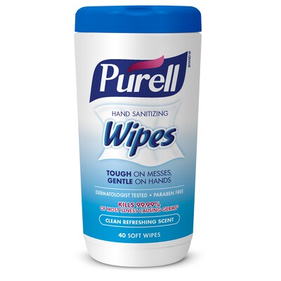 Purell® Hand Sanitizing Wipes, Clean Refreshing Scent, 40 Wipes/Pack (9120-06-CMR)
