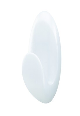 Command Large Bathroom Hooks, White, 1 Hook, 1 Large Water-Resistant Strip/Pack (BATH17-3ES)