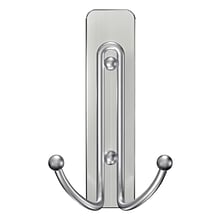 Command™ Large Double Bath Hook, Satin Nickel, 1 Hook, 1 Large Water-Resistant Strip/Pack (BATH36-SN
