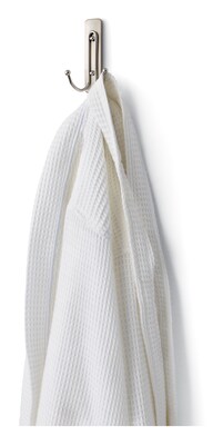 Command Large Bathroom Hook, Satin Nickel, 1 Hook, 1 Large Water-Resistant Strip/Pack (BATH36-SN-ES)