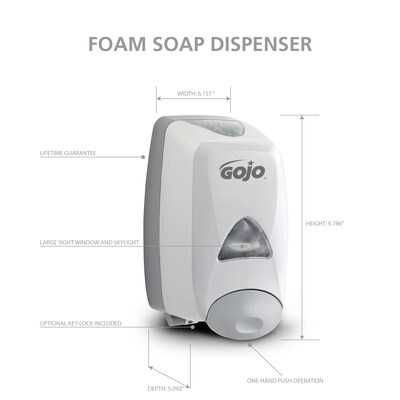 GOJO FMX-12 FMX Wall Mounted Hand Soap Dispenser, Gray/Silver (5150-06)